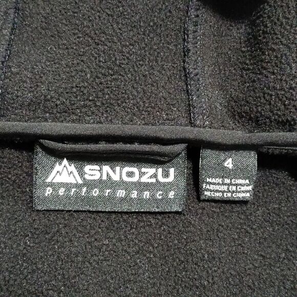 Snozu Performance Boys XS (4) Full Zip Hooded Jacket Black Adjustable Cuffs‎ EUC - Picture 7 of 10